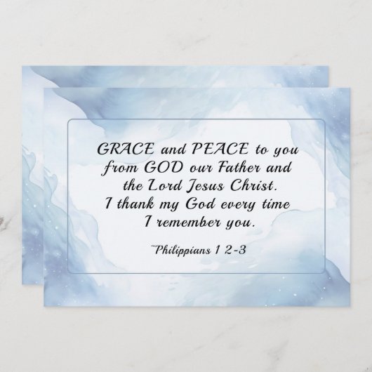 Filippenzen 1:2-3 Genade en vrede voor u, Kaart (Voorkant / Achterkant)
