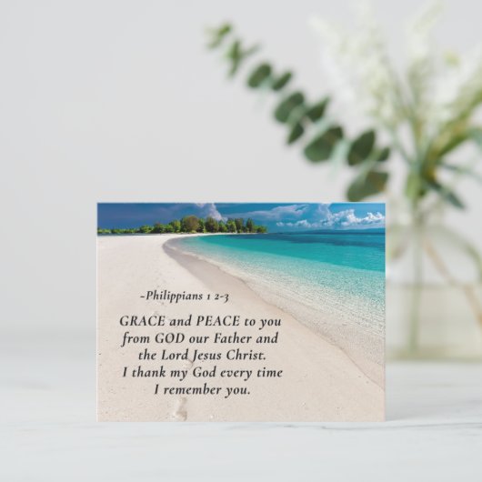 Filippenzen 1:2 Genade en vrede voor u, Bijbelvers Briefkaart (Staand voorkant)