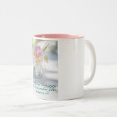 Filippenzen 1:3 Ik dank God voor u, bloemen Tweekleurige Koffiemok (Voorkant rechts)