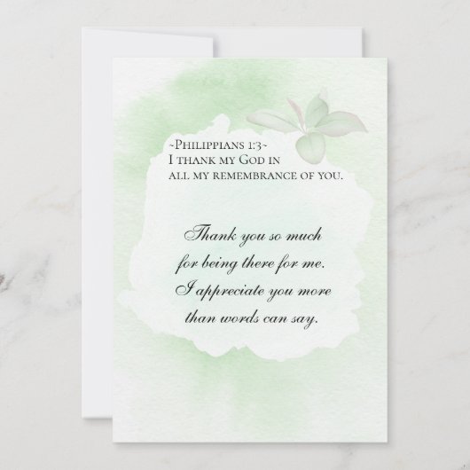 Filippenzen 1:3 Ik dank mijn God ter gedachtenis Bedankkaart (Achterkant)