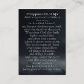 Filippenzen 2:8-11 KJV Kaarten - Doodkruis Visitekaartje (Achterkant)