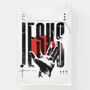 Filippenzen 2:9 Naam Boven Alle Namen Retro Grunge Spandoek