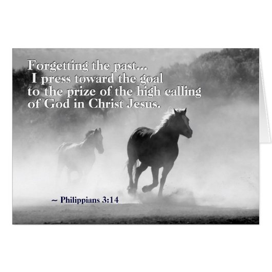 Filippenzen 3:13-14 Ik druk naar het doel, Kaart (Voorkant Horizontaal)