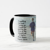 Filippenzen 3:14 Roep van God, Meisje Running Mok (Voorkant links)