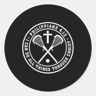 Filippenzen 413 Christelijk Lacrosse Cross Jesus S Ronde Sticker