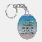 Filippenzen 4:13 aangepaste bijbel vers op een str sleutelhanger (Voorkant Links)