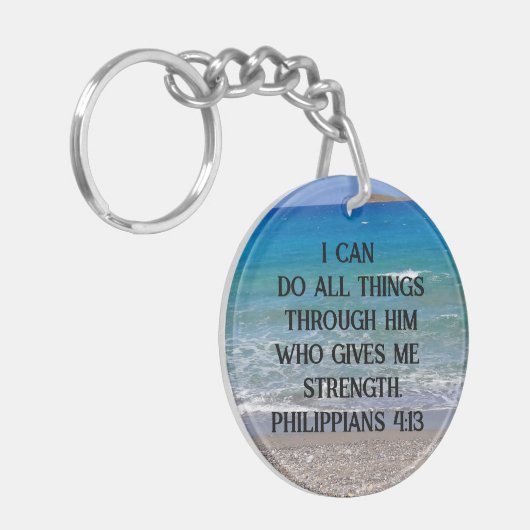 Filippenzen 4:13 aangepaste bijbel vers op een str sleutelhanger (Voorkant Links)