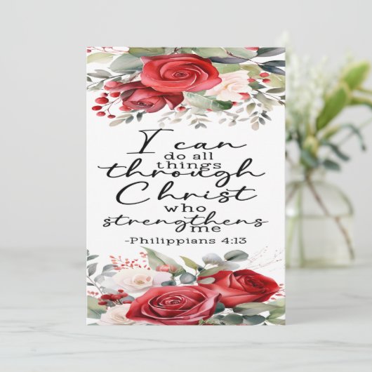 Filippenzen 4:13 Aanmoediging Kaart (Staand voorkant)