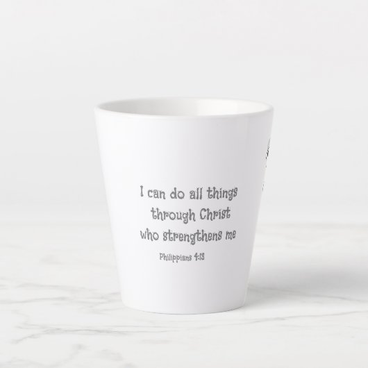 Filippenzen 4:13 Abstracte Eucalyptus laat Kaart Latte Mok (Voorkant)