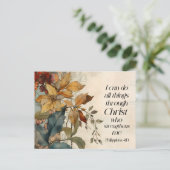 Filippenzen 4:13 Alle dingen door Christus Bijbel Briefkaart (Staand voorkant)