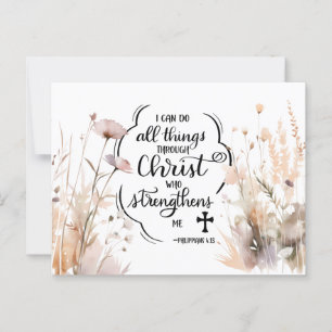 Filippenzen 4:13 Alle dingen door Christus Bijbel Briefkaart