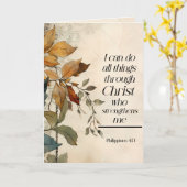 Filippenzen 4:13 Alle dingen door Christus Bijbel Kaart (Gele Bloem)