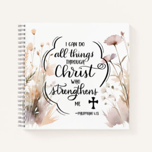 Filippenzen 4:13 Alle dingen door Christus Bijbel Notitieboek