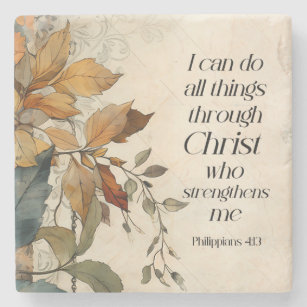 Filippenzen 4:13 Alle dingen door Christus Bijbel Stenen Onderzetter