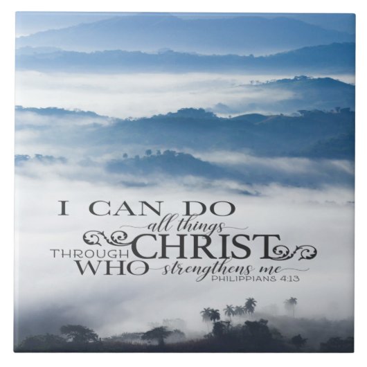 Filippenzen 4:13 Alle dingen door Christus Bijbel Tegeltje (Voorkant)