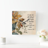Filippenzen 4:13 Alle dingen door Christus Bijbel Vierkante Klok (Huis)