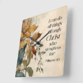 Filippenzen 4:13 Alle dingen door Christus Bijbel Vierkante Klok (Hoek)