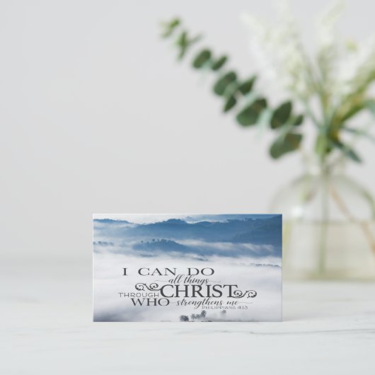 Filippenzen 4:13 Alle dingen door Christus Bijbel Visitekaartje (Staand voorkant)