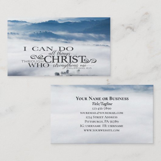 Filippenzen 4:13 Alle dingen door Christus Bijbel Visitekaartje (Voorkant / Achterkant)