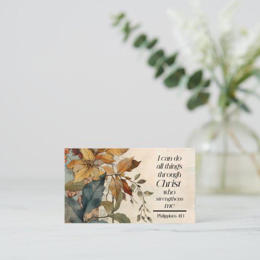 Filippenzen 4:13 Alle dingen door Christus Bijbel Visitekaartje (Staand voorkant)
