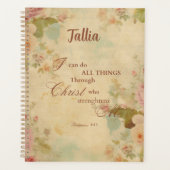 Filippenzen 4:13 Bijbel Schrift Bloemen Planner (Voorkant)