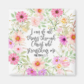 Filippenzen 4:13 Bijbel Schrift Verse Bloemen Magneet (Voorkant)