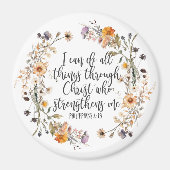 Filippenzen 4:13 Bijbel Schrift Verse Bloemen Magneet (Voorkant)