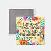 Filippenzen 4:13 Bijbel Schrift Volksmuziek Kunst  Magneet (Voorkant / Achterkant)