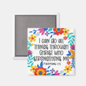 Filippenzen 4:13 Bijbel Schrift Volksmuziek Kunst  Magneet (Voorkant / Achterkant)