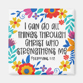 Filippenzen 4:13 Bijbel Schrift Volksmuziek Kunst  Magneet (Voorkant)