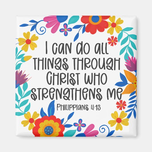 Filippenzen 4:13 Bijbel Schrift Volksmuziek Kunst  Magneet (Voorkant)