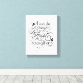 Filippenzen 4:13 Bijbel Verse Schrift Pick Kleur Canvas Afdruk (Insitu (Houten vloer))