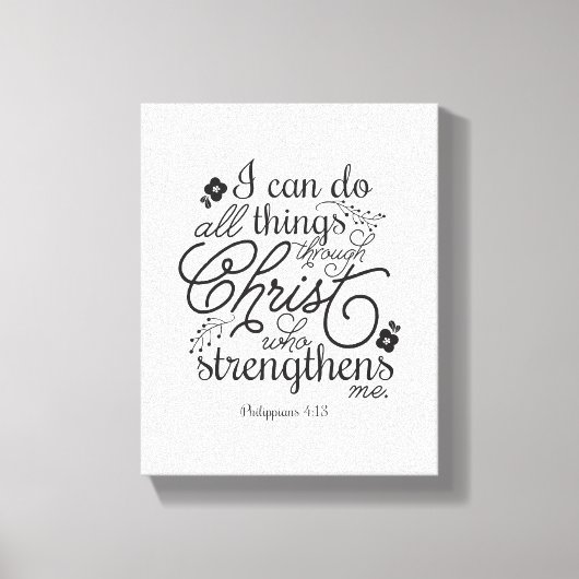 Filippenzen 4:13 Bijbel Verse Schrift Pick Kleur Canvas Afdruk (Voorkant)