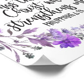 Filippenzen 4:13 Bijbelgeschrift Paarse lavendel Poster (Hoek)