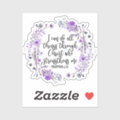 Filippenzen 4:13 Bijbelgeschrift Paarse lavendel Sticker (Vel)