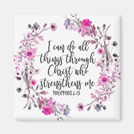 Filippenzen 4:13 Bijbelschrift Roze en Paarse Magneet