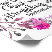 Filippenzen 4:13 Bijbelschrift Roze en Paarse Poster (Hoek)