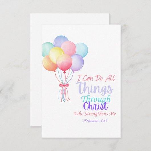 Filippenzen 4:13 Bijbelvers Dank u wel kaart (Voorkant / Achterkant)