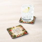 Filippenzen 4:13 Bijbelvers over tijdloos ontwerp Bier Onderzetter (Rechterzijde)