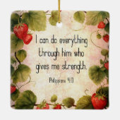 Filippenzen 4:13 Bijbelvers over tijdloos ontwerp Keramisch Ornament (Achterkant)