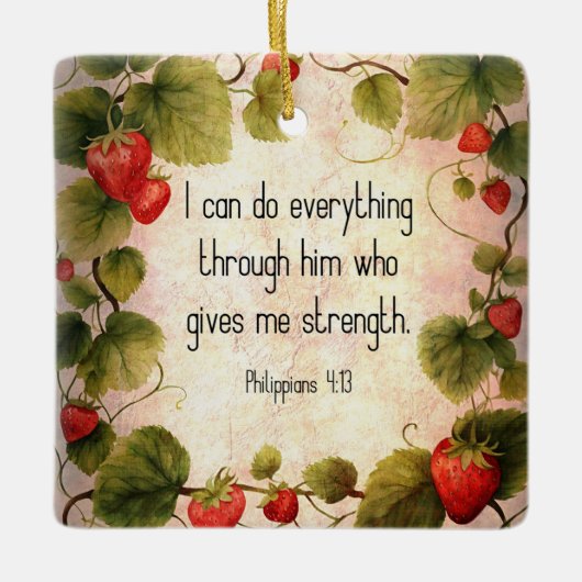 Filippenzen 4:13 Bijbelvers over tijdloos ontwerp Keramisch Ornament (Voorkant)