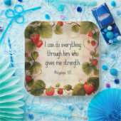 Filippenzen 4:13 Bijbelvers over tijdloos ontwerp Papieren Bordje (Feest)