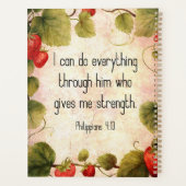 Filippenzen 4:13 Bijbelvers over tijdloos ontwerp Planner (Achterkant)