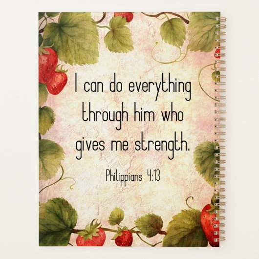 Filippenzen 4:13 Bijbelvers over tijdloos ontwerp Planner (Achterkant)