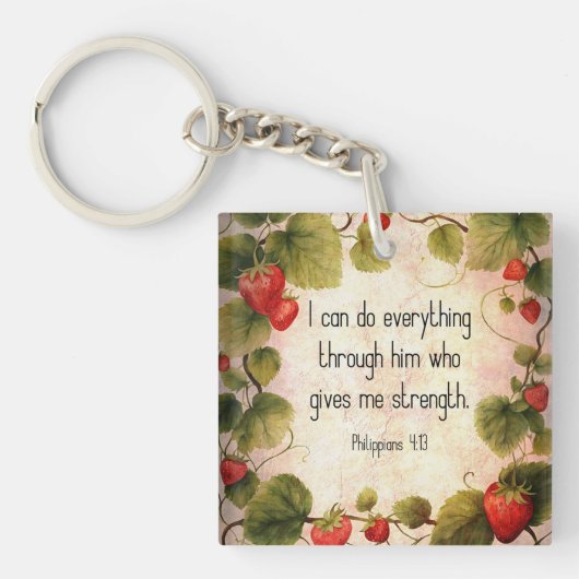 Filippenzen 4:13 Bijbelvers over tijdloos ontwerp Sleutelhanger (voorkant)