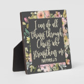 Filippenzen 4:13 Bijbelvers  pastel bloemig Fotoplaat (Voorkant)