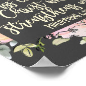 Filippenzen 4:13 Bijbelvers  pastel bloemig Poster (Hoek)