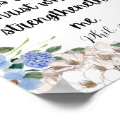 Filippenzen 4:13 Blauwe hortensia Sterk Bijbelcita Poster (Hoek)