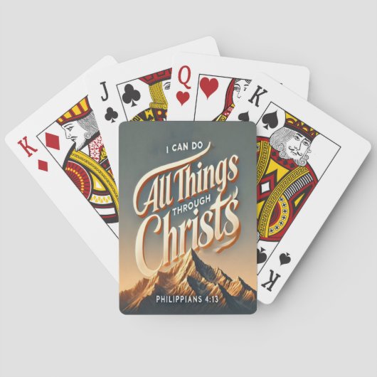 Filippenzen 4:13 De kracht in Christus Pokerkaarten (Achterkant)