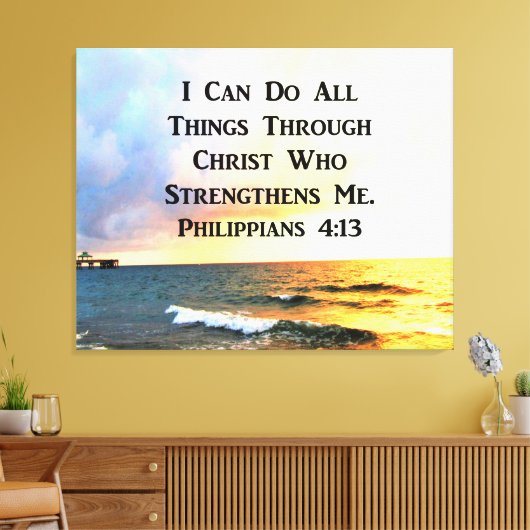 FILIPPENZEN 4:13 GESCHRIFTEN VERS CANVAS AFDRUK (Insitu (Woonkamer))